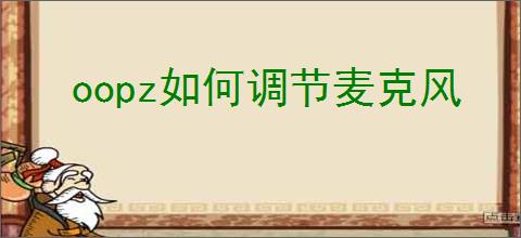 oopz如何调节麦克风