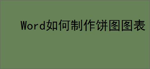 Word如何制作饼图图表