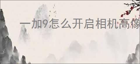 一加9怎么开启相机高像素模式