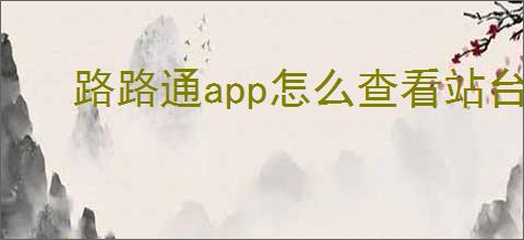 路路通app怎么查看站台