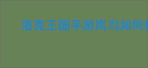 洛克王国手游岚鸟如何搭配技能