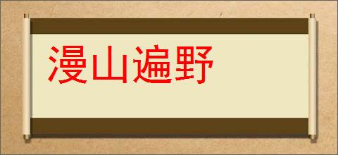 漫山遍野的意思,及其含义,漫山遍野基本解释