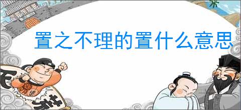 置之不理的置什么意思