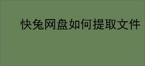 快兔网盘如何提取文件