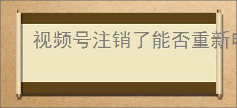 视频号注销了能否重新申请？申请流程与注意事项