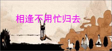 相逢不用忙归去