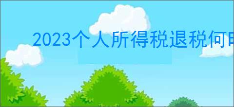 2023个人所得税退税何时开始