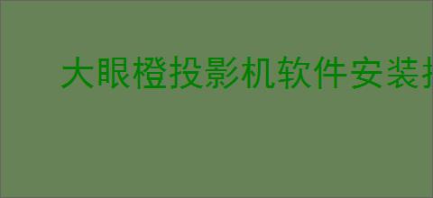 大眼橙投影机软件安装指南：快速轻松完成设置