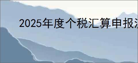 2025年度个税汇算申报流程是什么