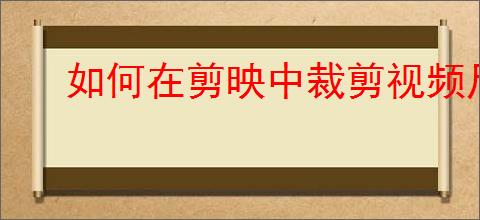 如何在剪映中裁剪视频尺寸?