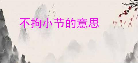 不拘小节的意思