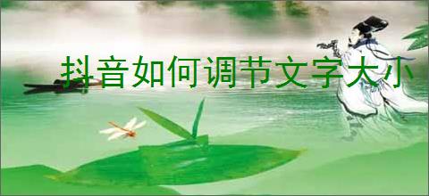 抖音如何调节文字大小