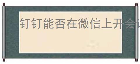 钉钉能否在微信上开会议