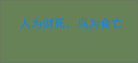 人为财死,鸟为食亡