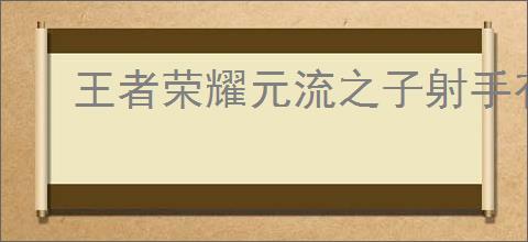王者荣耀元流之子射手有什么