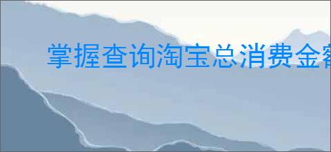 掌握查询淘宝总消费金额的方法