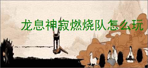 龙息神寂燃烧队怎么玩