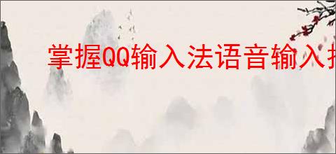 掌握QQ输入法语音输入技巧,提升输入效率