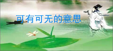 可有可无的意思