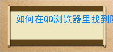 如何在QQ浏览器里找到隐私设置