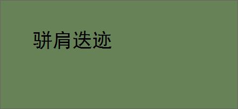 骈肩迭迹