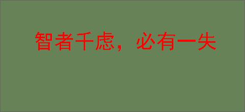 智者千虑，必有一失
