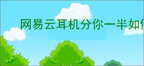 网易云耳机分你一半如何开启
