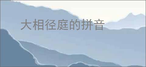 大相径庭的拼音