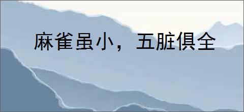 麻雀虽小，五脏俱全