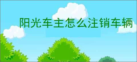 阳光车主怎么注销车辆