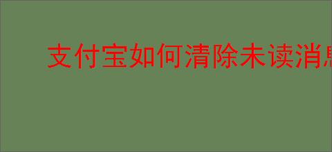 支付宝如何清除未读消息