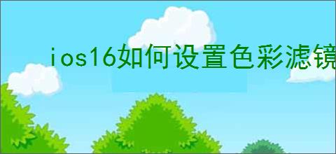 ios16如何设置色彩滤镜