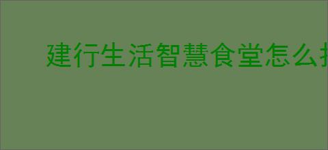 建行生活智慧食堂怎么打开