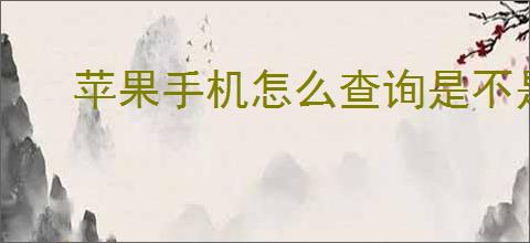 苹果手机怎么查询是不是原装机