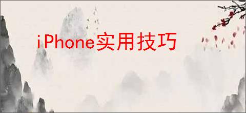 iPhone实用技巧