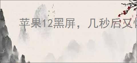 苹果12黑屏,几秒后又恢复是什么原因