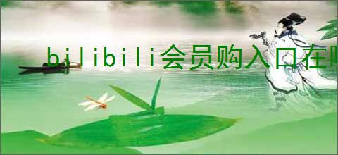 bilibili会员购入口在哪里