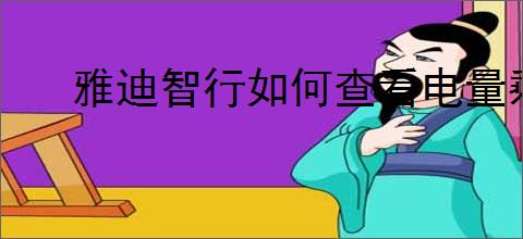 雅迪智行如何查看电量剩余