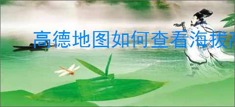 高德地图如何查看海拔高度用于露营