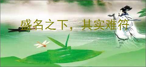 盛名之下,其实难符