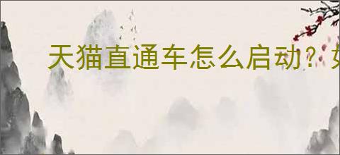 天猫直通车怎么启动?如何优化推广设置