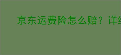 京东运费险怎么赔?详细解读与操作指南