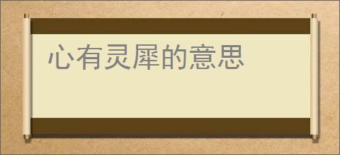 心有灵犀的意思