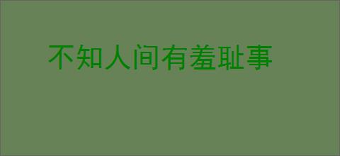 不知人间有羞耻事