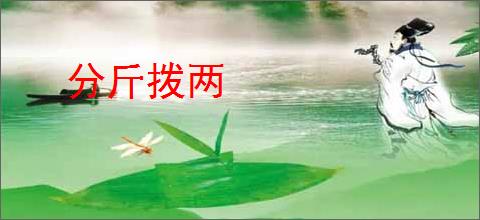 分斤拨两