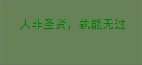 人非圣贤，孰能无过