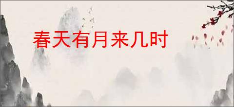 春天有月来几时