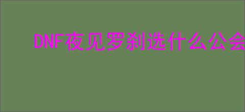 DNF夜见罗刹选什么公会勋章