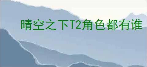 晴空之下T2角色都有谁