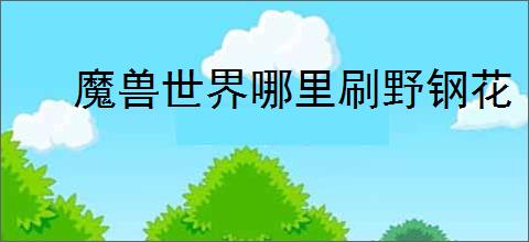 魔兽世界哪里刷野钢花
